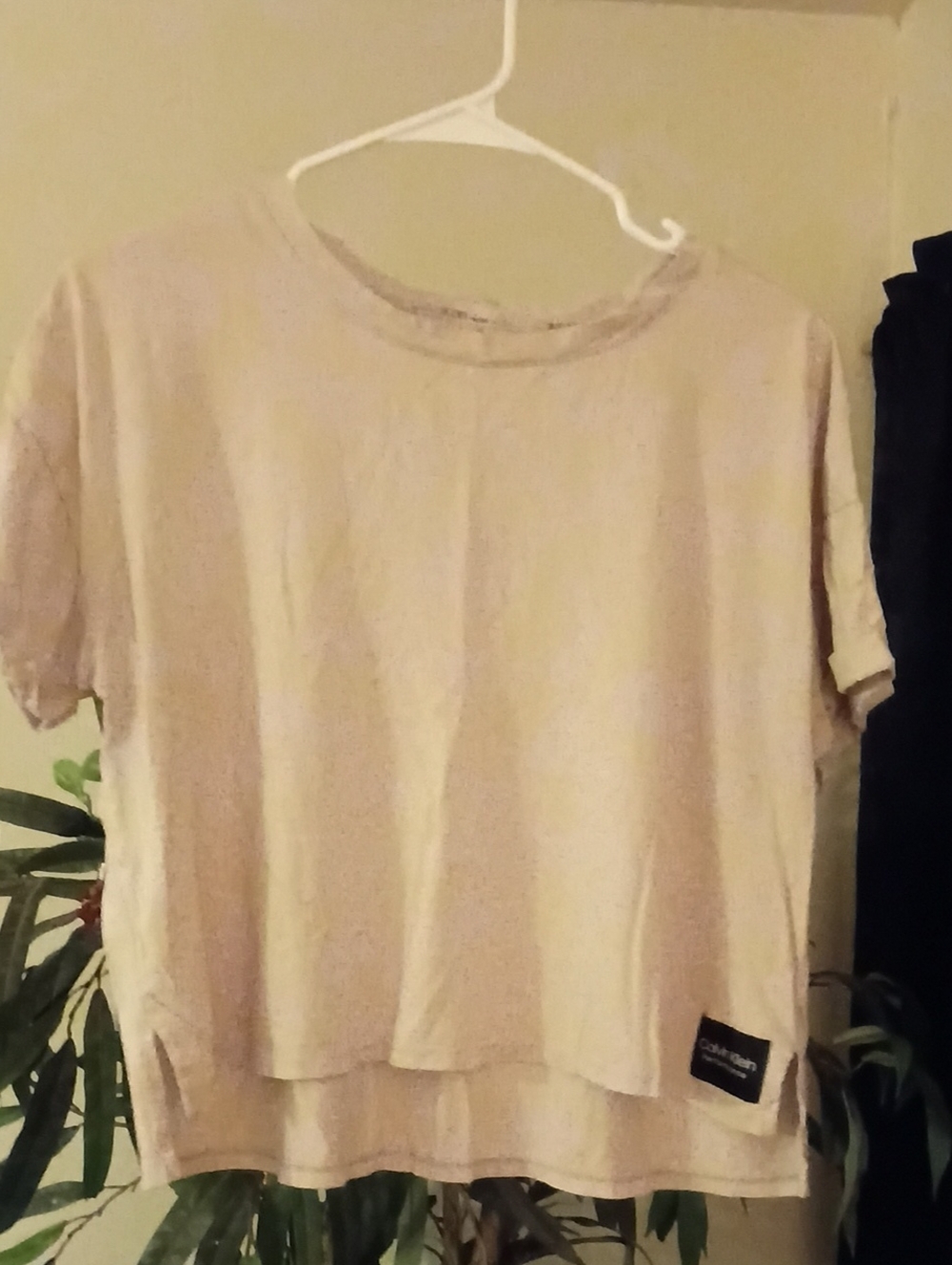Calvin Klein Girls' Cream Short Sleeve Tee Size Large